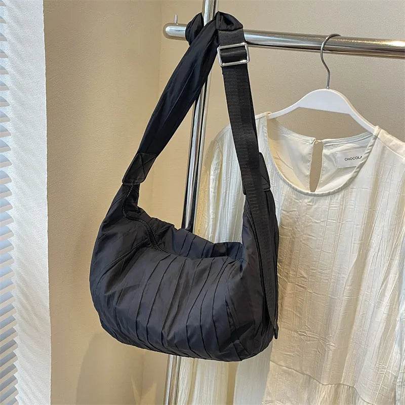 Pleated Dumpling Crossbody Bag - Tredona LLC