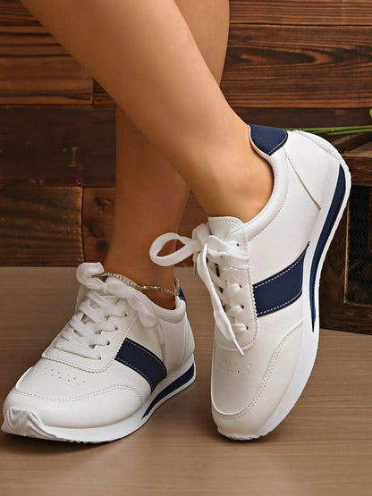 Round Toe Lace Up Sneakers - Tredona LLC