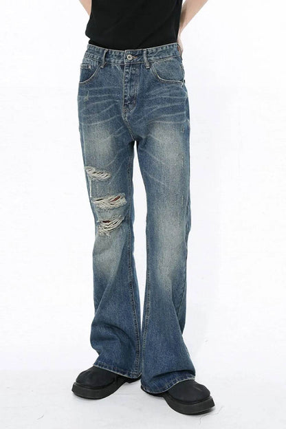 Men's Distressed Bootcut Jeans - Tredona LLC