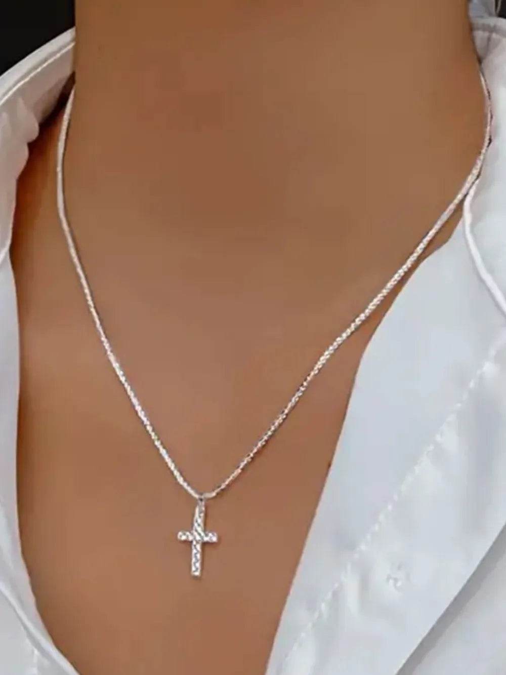 925 Sterling Silver Cross Necklace - Tredona LLC