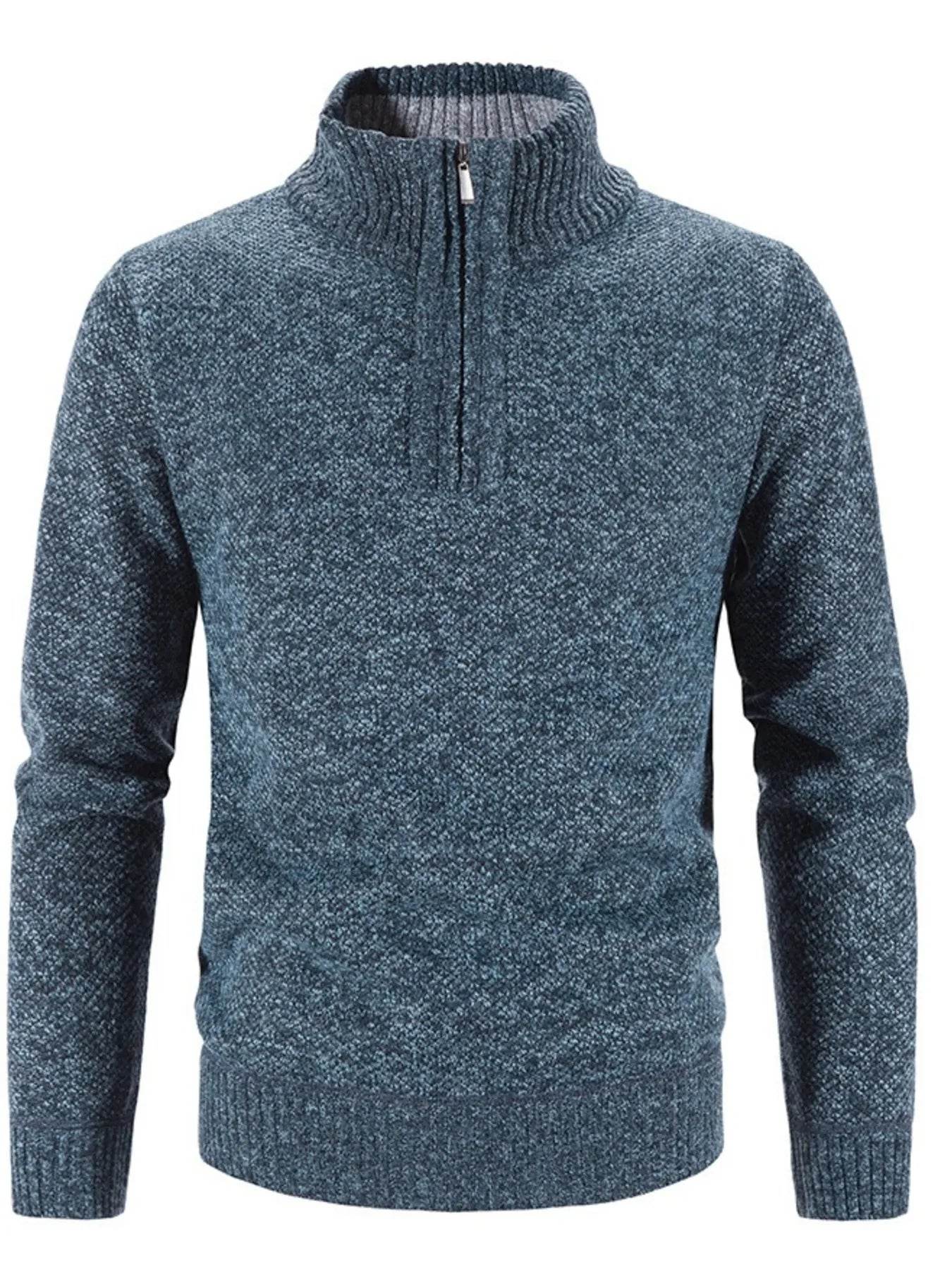 Men's Plus Size Quarter Zip Long Sleeve Sweater - Tredona LLC