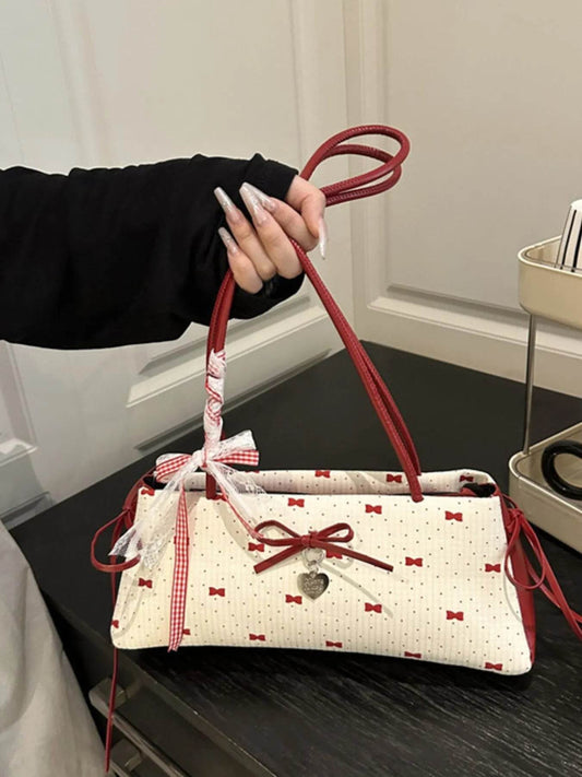Bow Print Shoulder Bag - Tredona LLC
