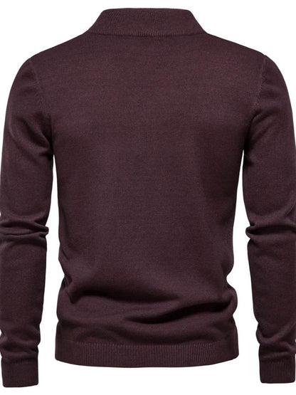 Men's Mock Neck Long Sleeve Sweater - Tredona LLC