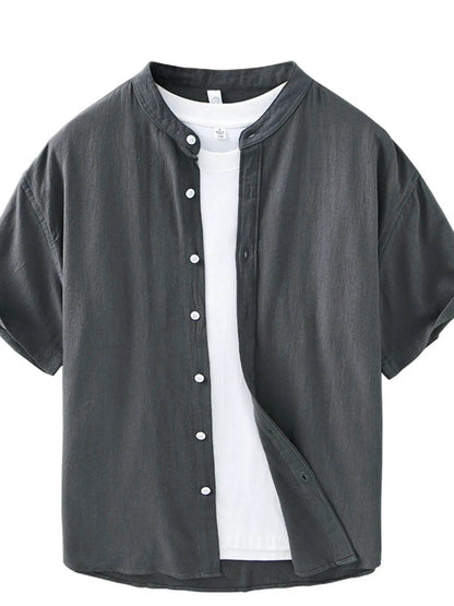 Men's Plus Size Button Up Short Sleeve Shirt - Tredona LLC