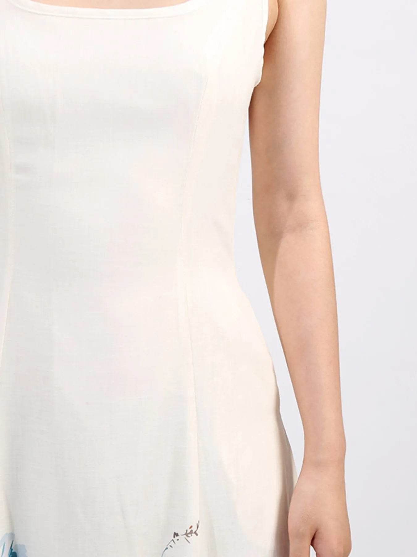 Cutout Back Printed Square Neck Dress - Tredona LLC