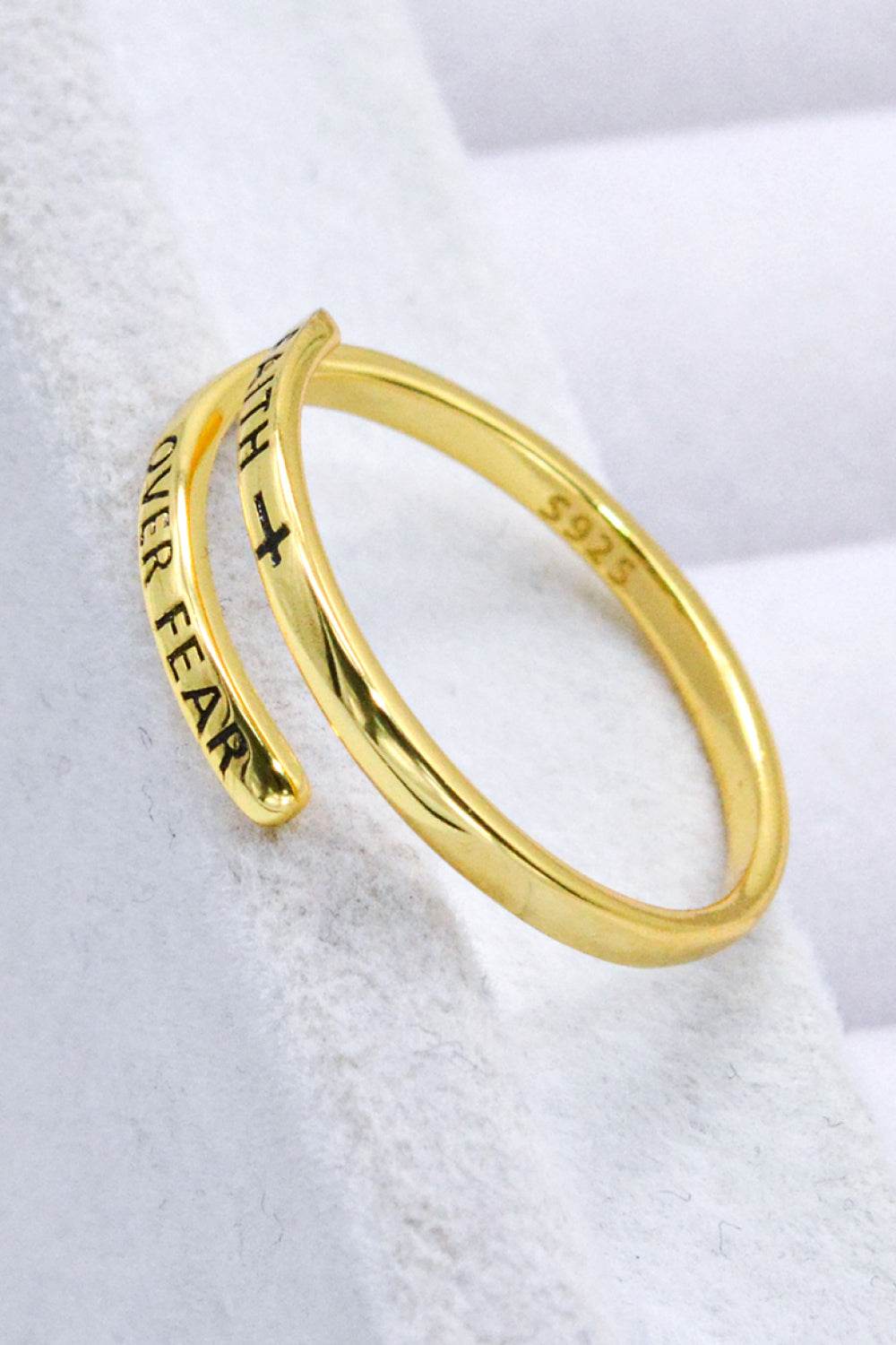 FAITH OVER FEAR Bypass Ring - Tredona LLC