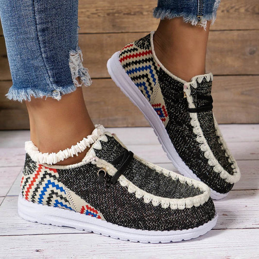 Round Toe Flats Sneakers - Tredona LLC