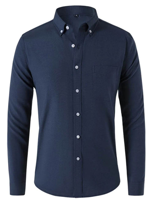 Men's Plus Size Button Down Collared Neck Shirt - Tredona LLC
