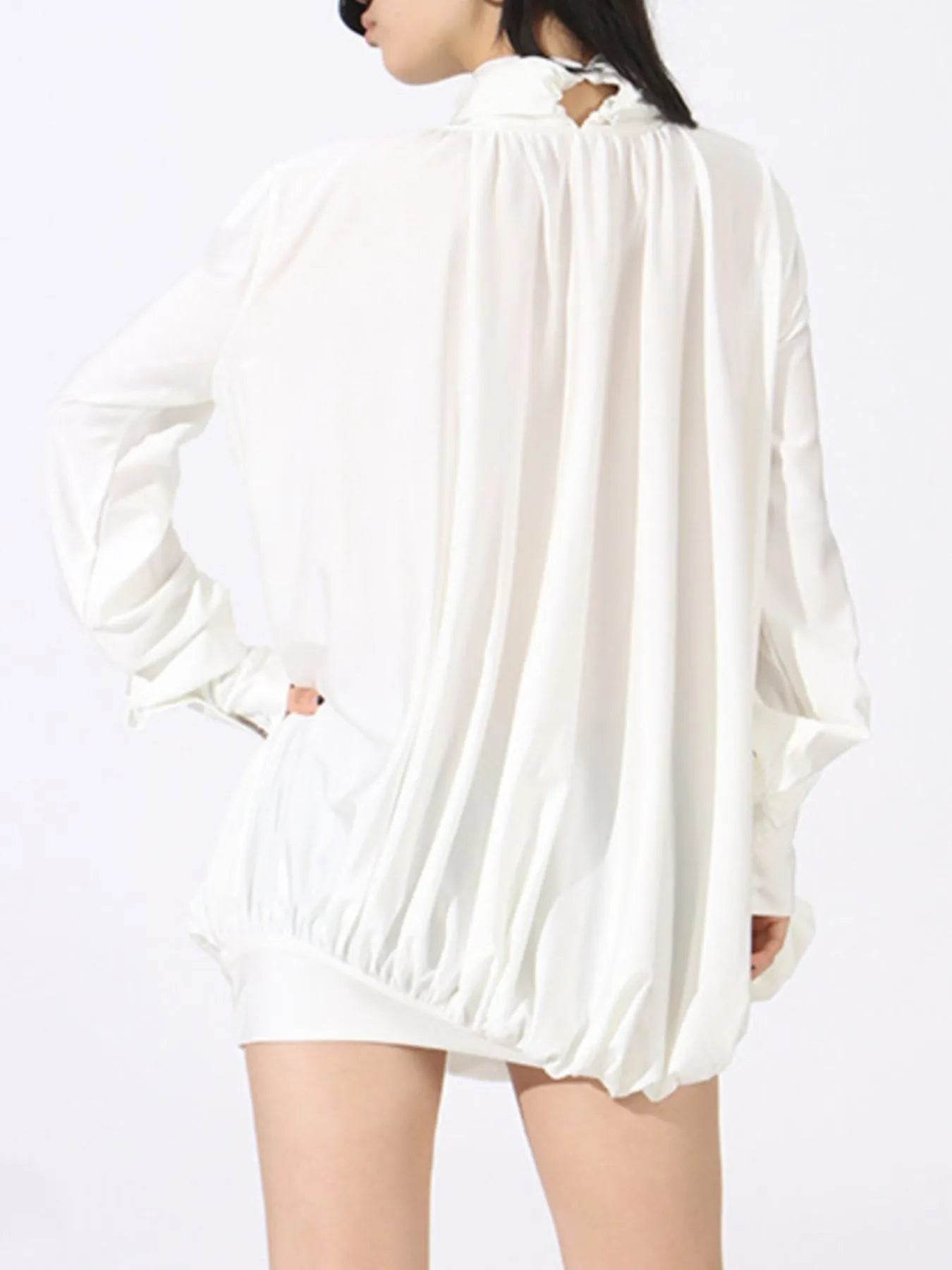 Ruched Long Sleeve Mini Dress - Tredona LLC