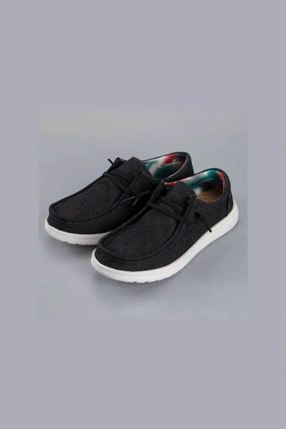 Round Toe Canvas Sneakers - Tredona LLC