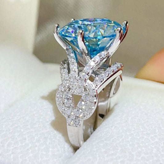 10 Carat Moissanite 925 Sterling Silver Ring - Tredona LLC