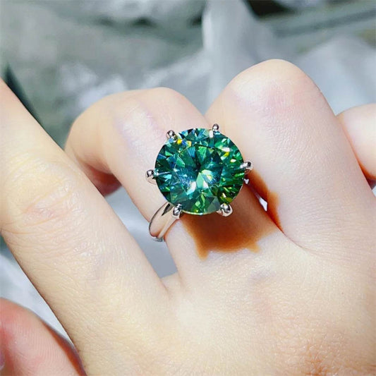 10 Carat Moissanite 925 Sterling Silver Ring - Tredona LLC