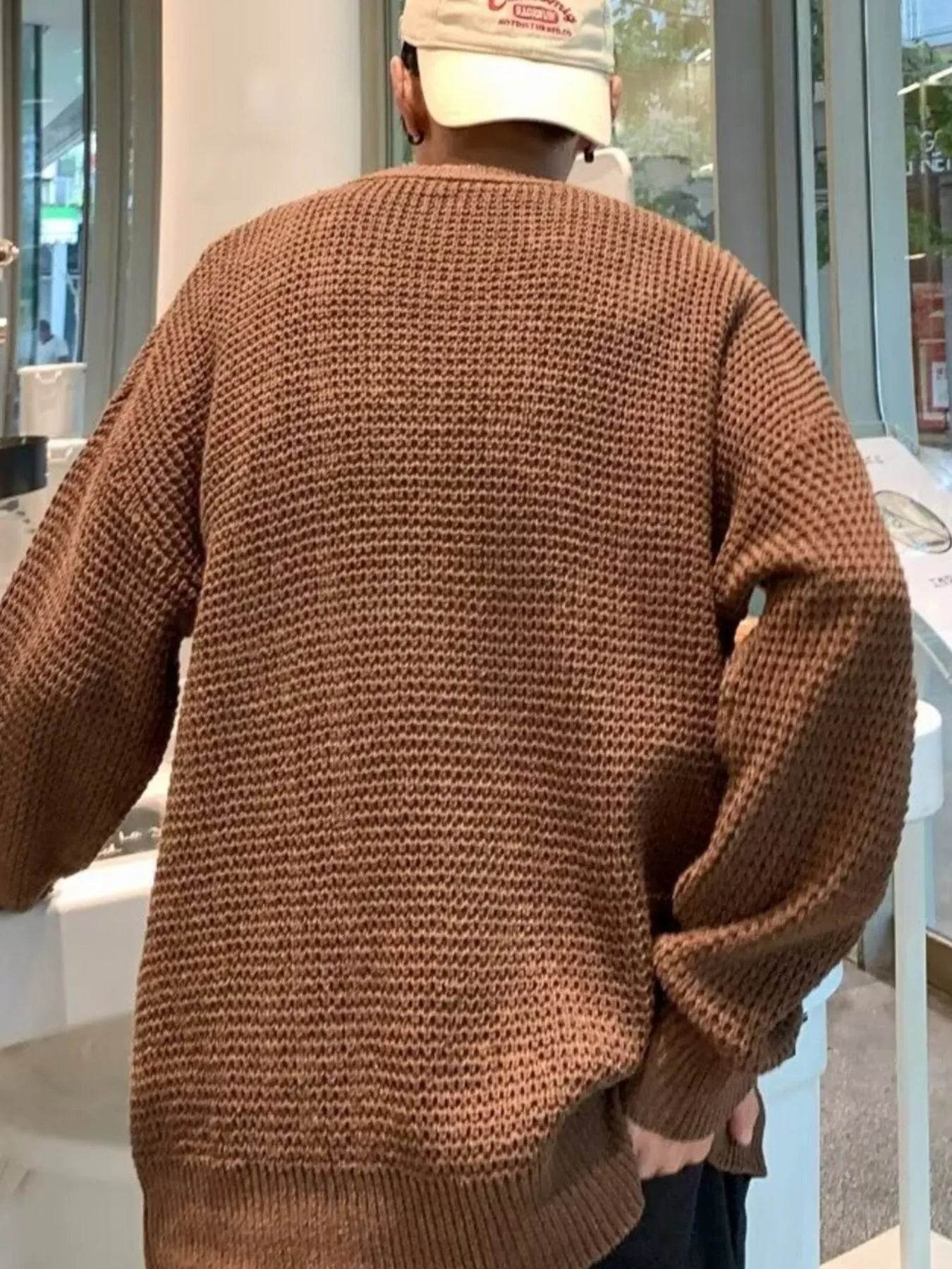 Men's Plus Size Round Neck Long Sleeve Sweater - Tredona LLC