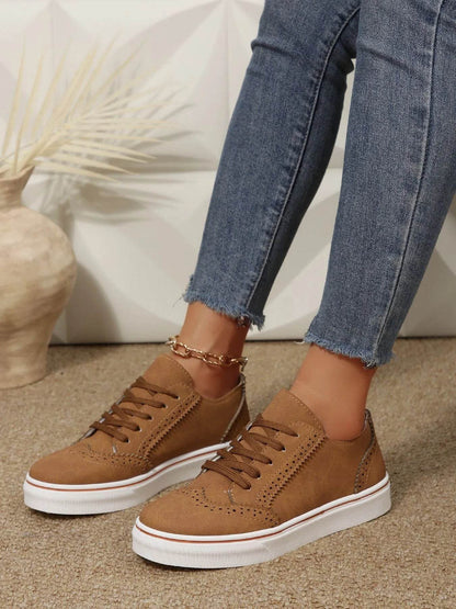 Lace Up Round Toe Platform Sneakers - Tredona LLC