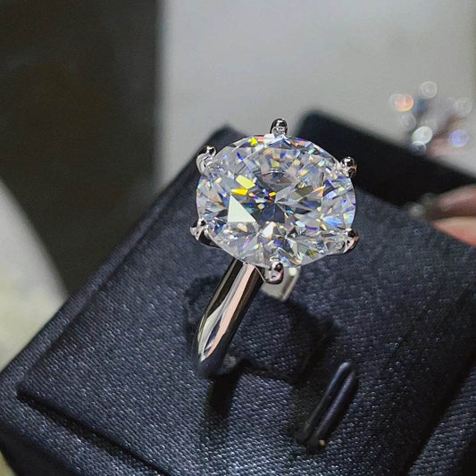 10 Carat Moissanite 925 Sterling Silver Ring - Tredona LLC