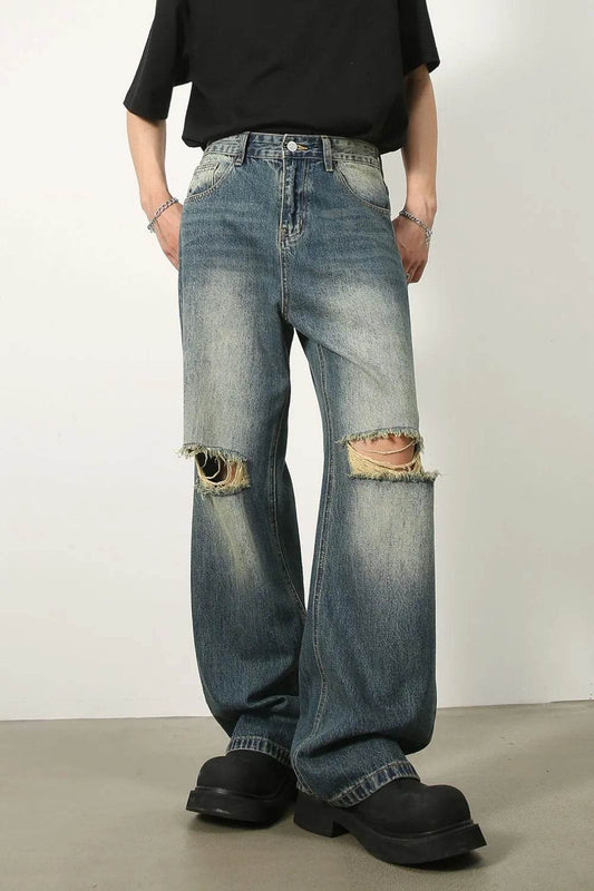 Men's Distressed Baggy Jeans - Tredona LLC