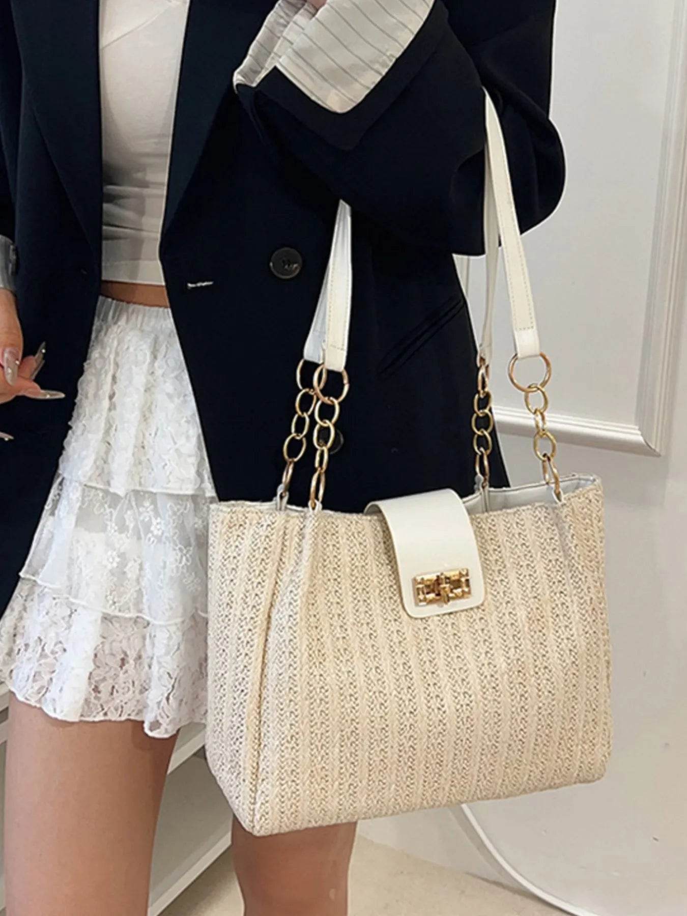 Woven Straw Shoulder Bag - Tredona LLC
