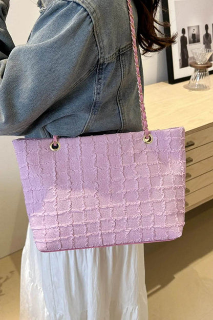 Polyester Texture Chain Tote bag - Tredona LLC