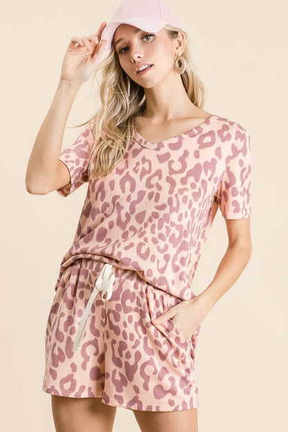 BiBi Leopard Shorts with Twill Tape Drawstring - Tredona LLC