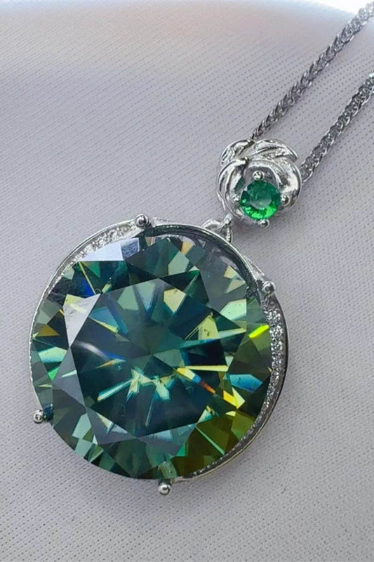 20 Carat Moissanite 925 Sterling Silver Pendant Necklace - Tredona LLC