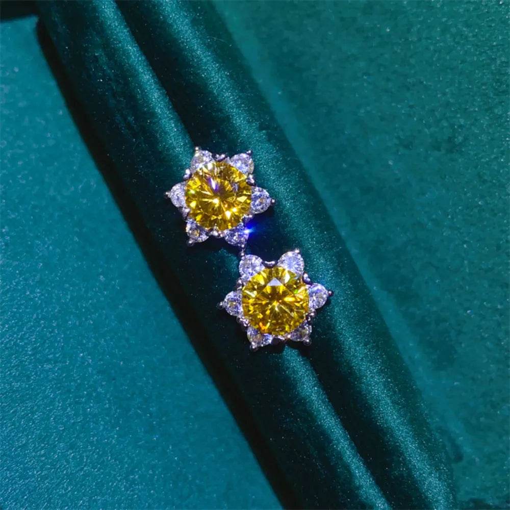 2 Carat Moissanite 925 Sterling Silver Stud Earrings - Tredona LLC