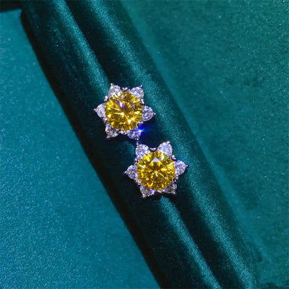 2 Carat Moissanite 925 Sterling Silver Stud Earrings - Tredona LLC