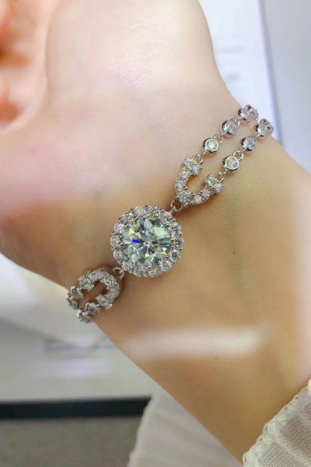 2 Carat Moissanite Double-Layered Bracelet - Tredona LLC