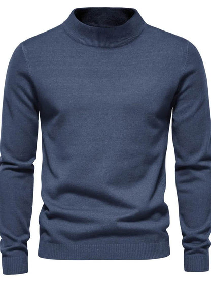 Men's Mock Neck Long Sleeve Sweater - Tredona LLC