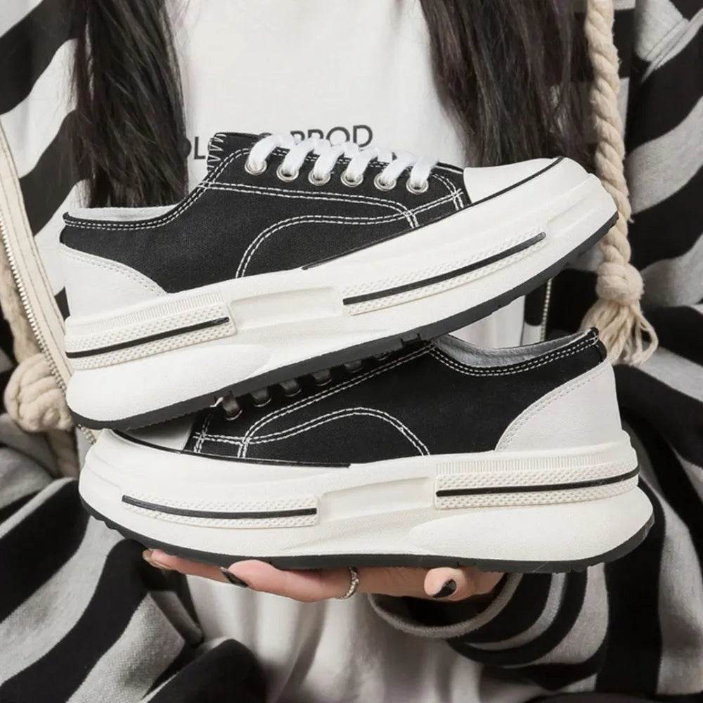 Tied Round Toe Platform Sneakers - Tredona LLC