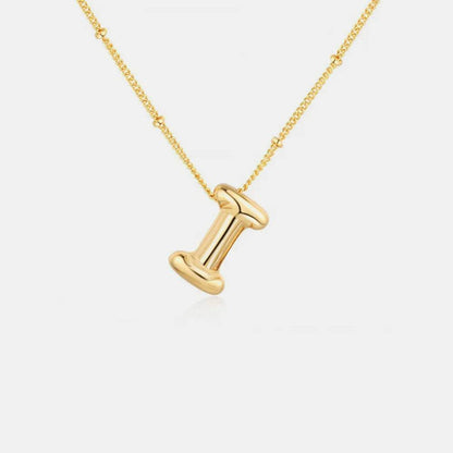 Gold-Plated Bubble Initial Necklace - Tredona LLC
