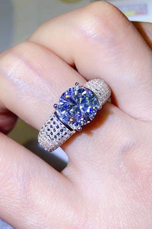3 Carat Moissanite Side Stone Ring - Tredona LLC