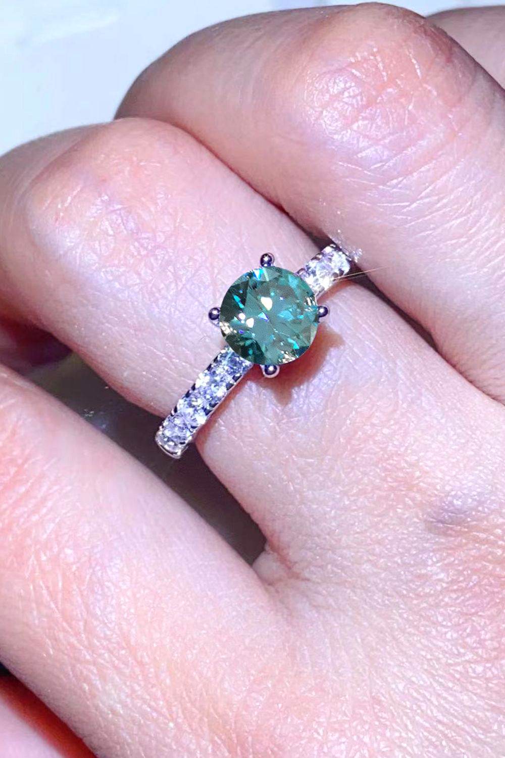 Future Style 1 Carat Moissanite Side Stone Ring - Tredona LLC