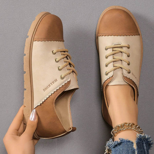 Color Block Lace Up Sneakers - Tredona LLC