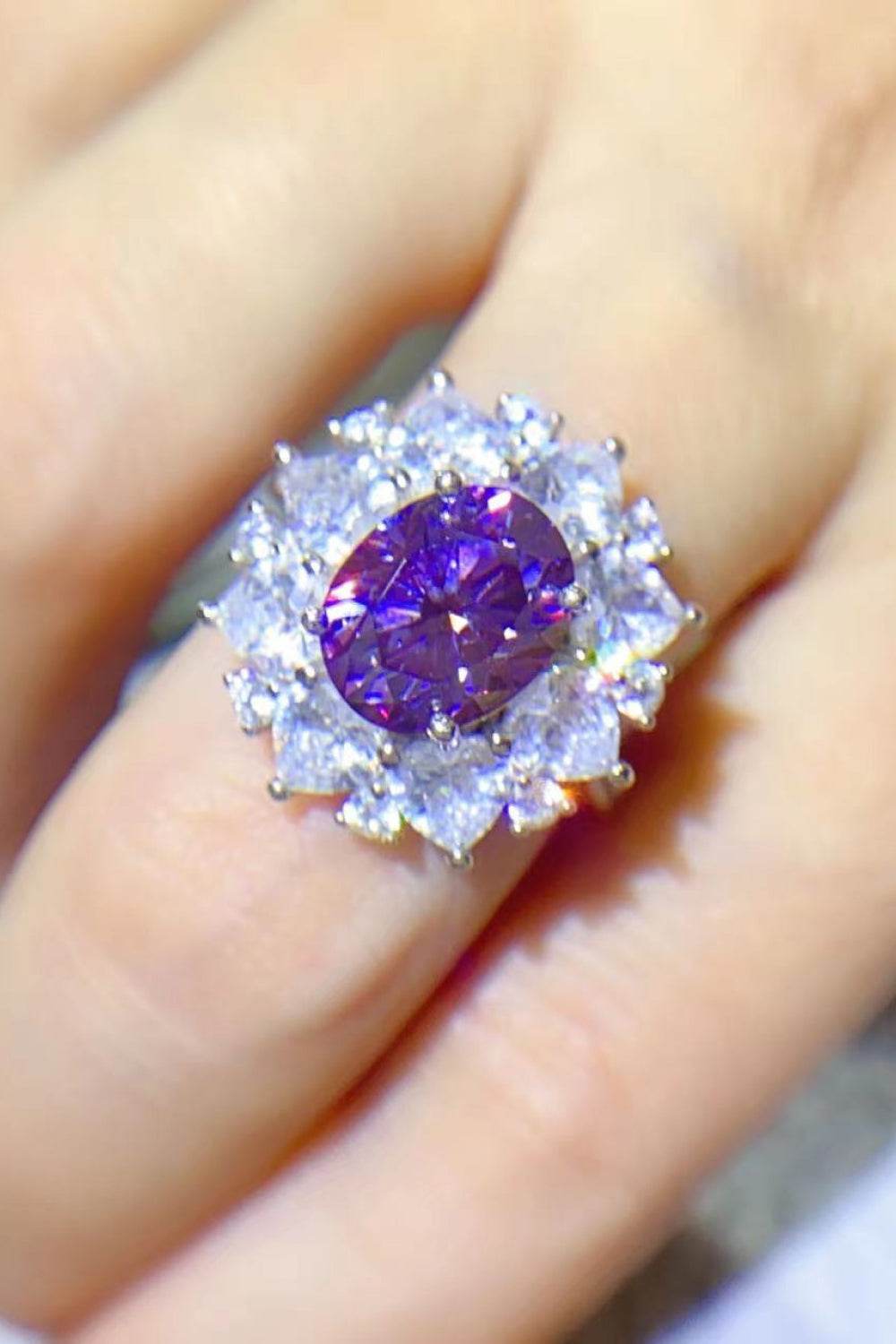 3 Carat Moissanite Platinum-Plated Ring - Tredona LLC