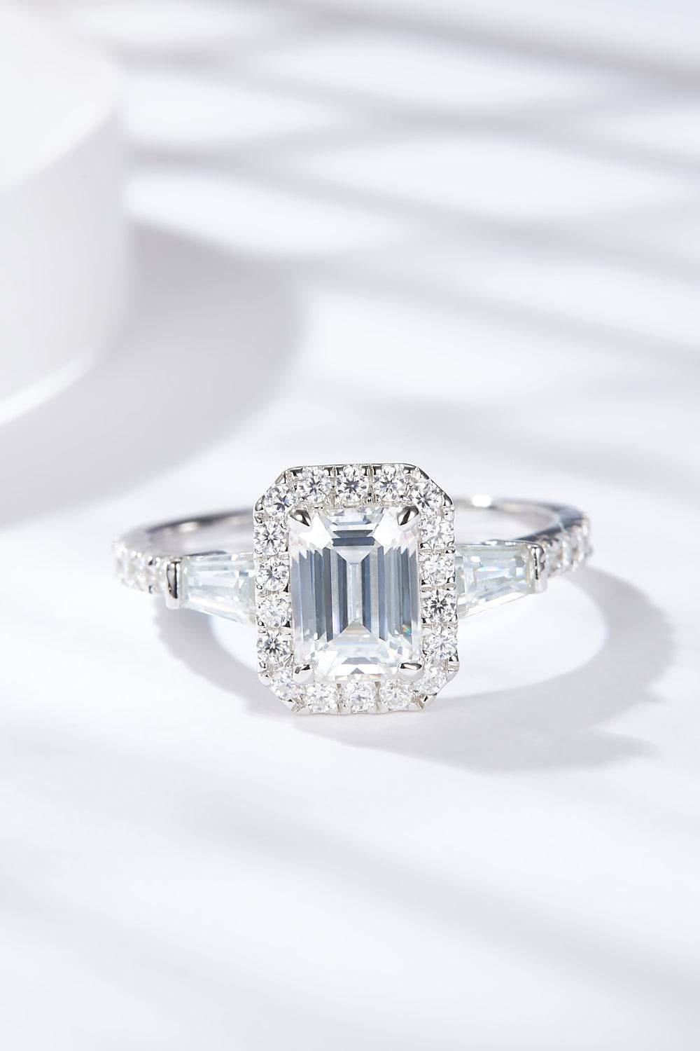 1 Carat Moissanite Geometric 925 Sterling Silver Ring - Tredona LLC