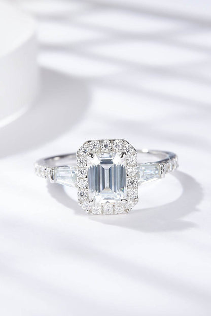 1 Carat Moissanite Geometric 925 Sterling Silver Ring - Tredona LLC