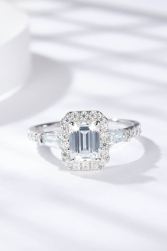 1 Carat Moissanite Geometric 925 Sterling Silver Ring - Tredona LLC