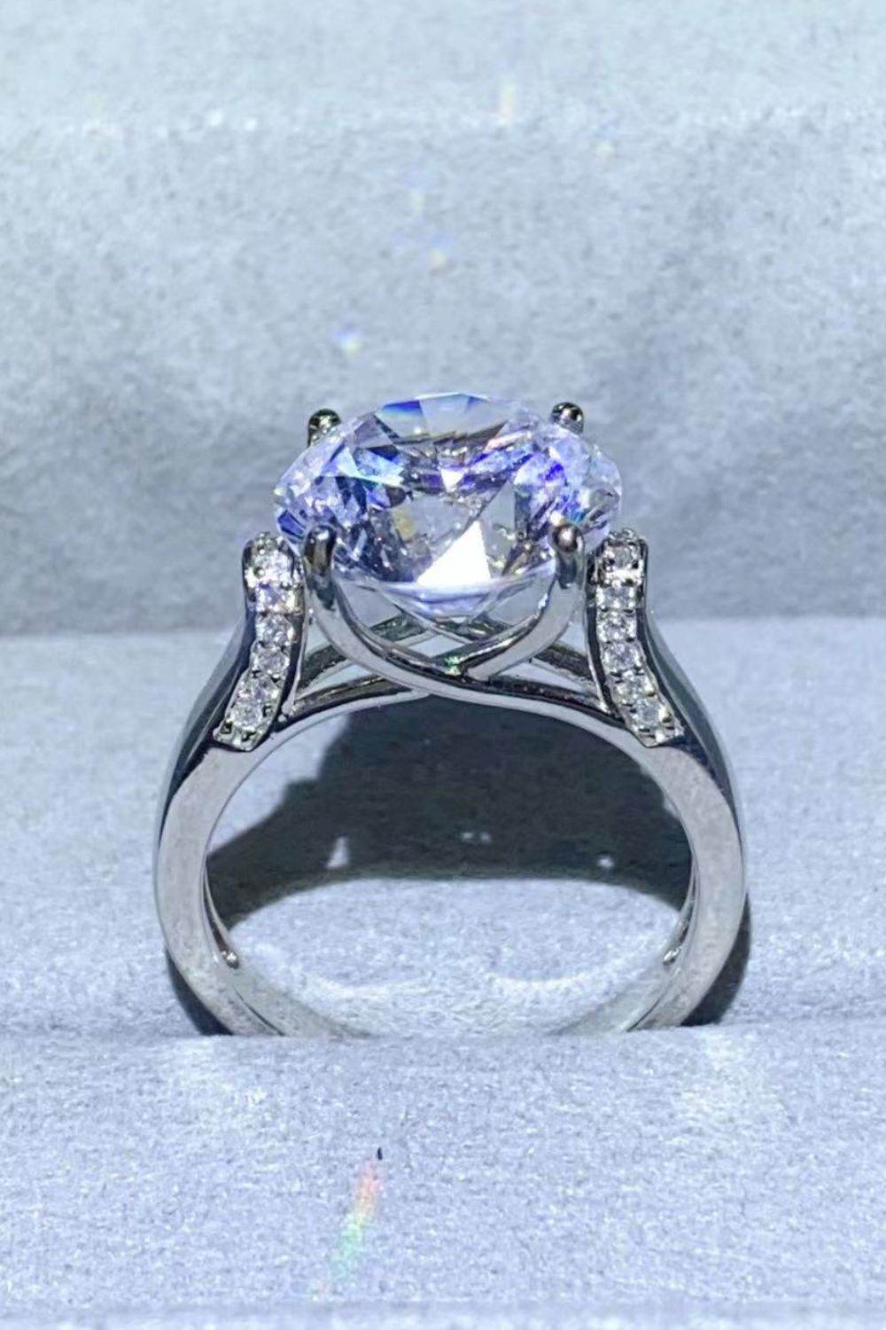 5 Carat Moissanite Platinum-Plated Ring - Tredona LLC