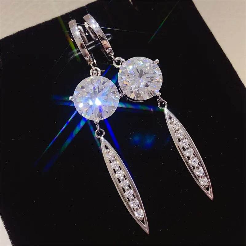 10 Carat Moissanite 925 Sterling Silver Earrings - Tredona LLC