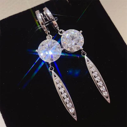 10 Carat Moissanite 925 Sterling Silver Earrings - Tredona LLC