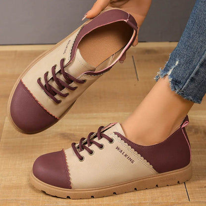 Color Block Lace Up Sneakers - Tredona LLC