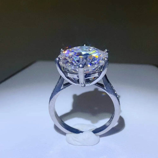 10 Carat Moissanite 925 Sterling Silver Ring - Tredona LLC
