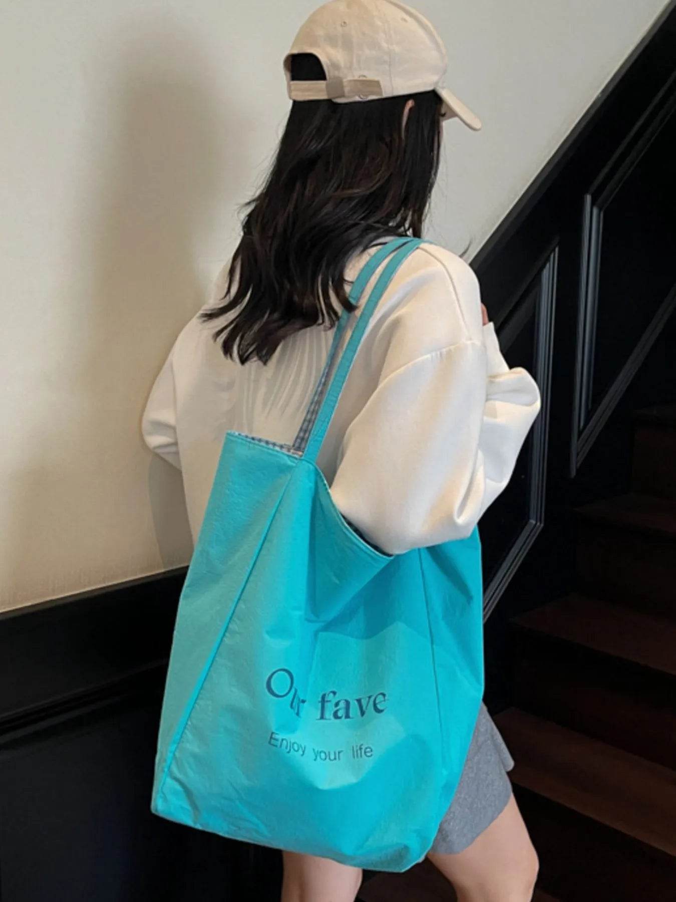 Plaid Pattern Tote Bag - Tredona LLC