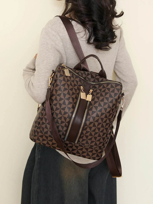 Geometric Pattern Backpack Bag - Tredona LLC