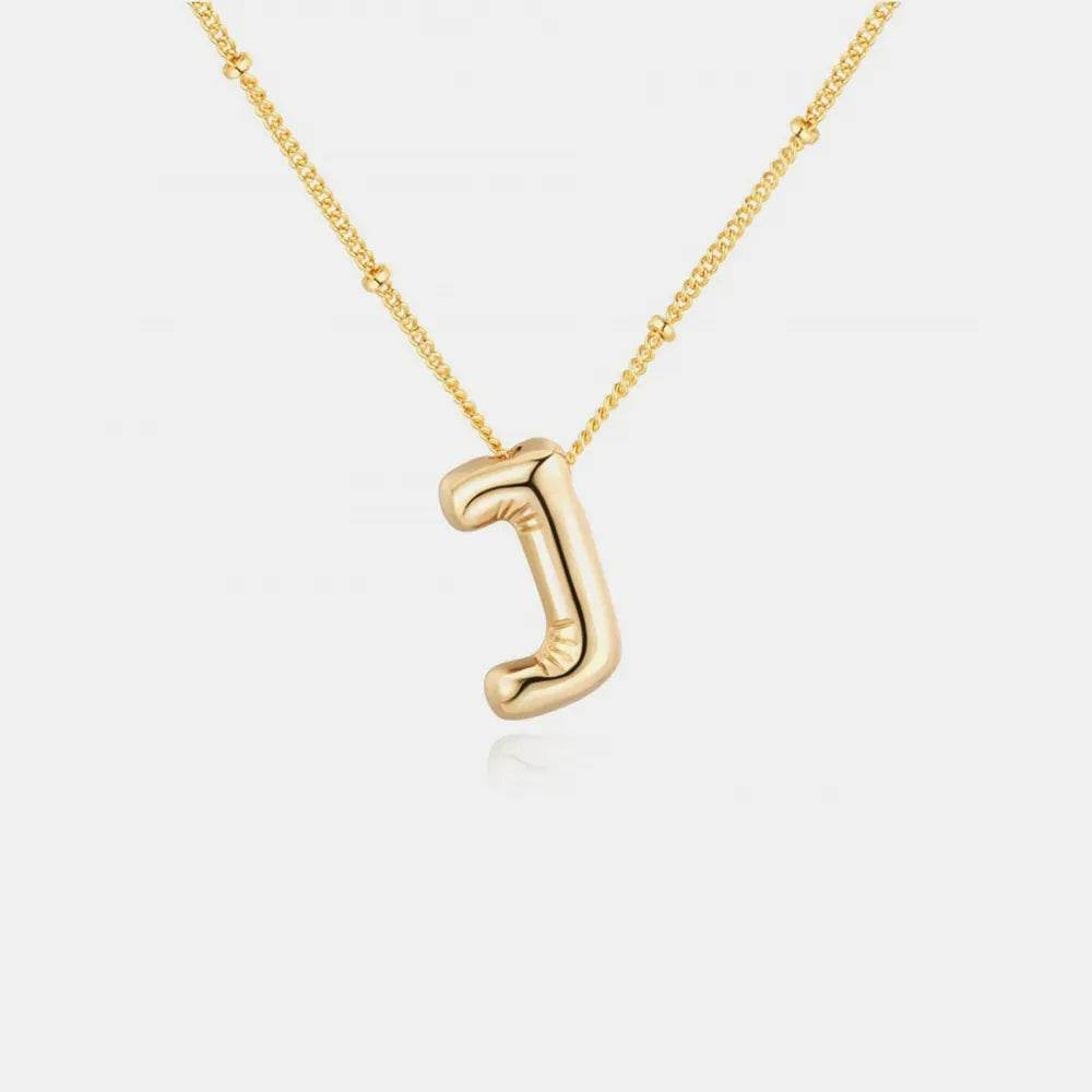 Gold-Plated Bubble Initial Necklace - Tredona LLC