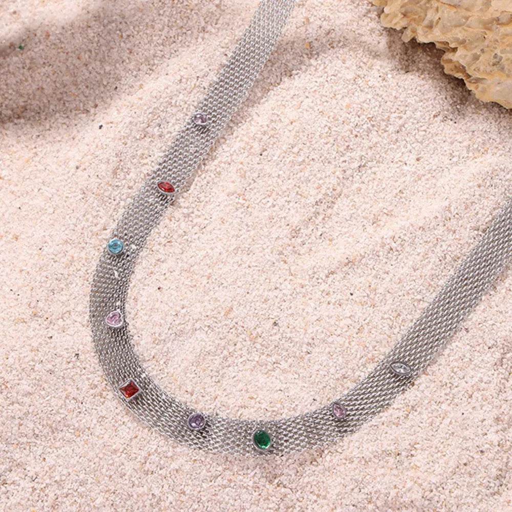 Titanium Steel Zircon Necklace - Tredona LLC