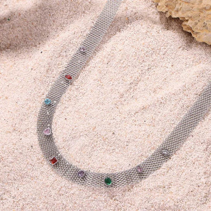 Titanium Steel Zircon Necklace - Tredona LLC