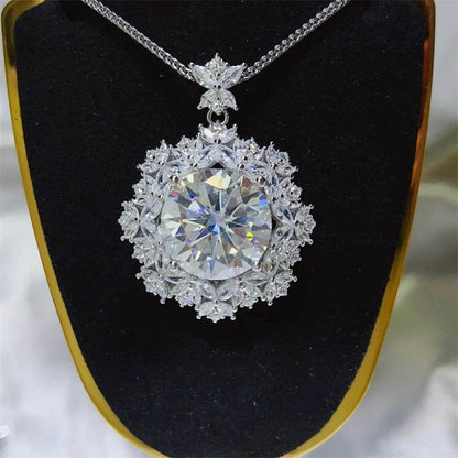 10 Carat Moissanite 925 Sterling Silver Necklace - Tredona LLC