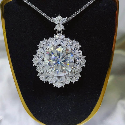 10 Carat Moissanite 925 Sterling Silver Necklace - Tredona LLC