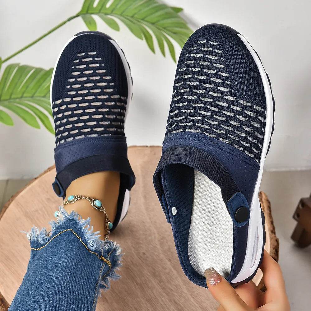 Breathable Mesh Round Toe Sneakers - Tredona LLC